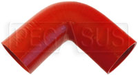 Click for a larger picture of Red Silicone Hose, 3.00" I.D. 90 degree Elbow, 6" Legs