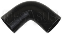 Click for a larger picture of Black Silicone Hose, 3 1/4" I.D. 90 degree Elbow, 6" Legs