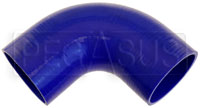 Click for a larger picture of Blue Silicone Hose, 3 3/4" I.D. 90 degree Elbow, 6" Legs