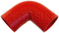 Click for a larger picture of Red Silicone Hose, 3 3/4" I.D. 90 degree Elbow, 6" Legs
