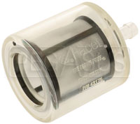 Click for a larger picture of Facet Clear Fuel Filter, Male 1/8 NPT to 5/16 Hose 74 Micron