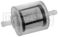 Click for a larger picture of Facet Clear Fuel Filter, 5/16 Hose to 5/16 Hose, 74 Micron