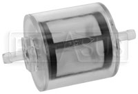 Click for a larger picture of Facet Clear Fuel Filter, 1/4 Hose to 1/4 Hose, 74 Micron