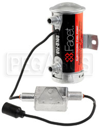 Click for a larger picture of Facet Cylindrical 24v Fuel Pump, 1/4 NPT Male, 6-8 psi, EMI