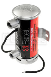 Large photo of Facet Cylindrical 12v Fuel Pump, 1/4 NPT, 6.5-8 psi, Red Top, Pegasus Part No. FAC-480532