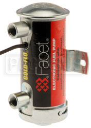Click for a larger picture of Facet Cylindrical 12v Fuel Pump, 1/4 NPT, 6.5-8 psi, Red Top