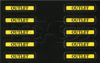 Click for a larger picture of Fuel Safe "Outlet" Fuel Hose Decals, 10 pack