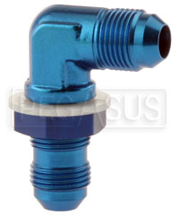 Large photo of 8AN 90 Degree Bulkhead Fitting with Nut and Nylon Washer, Pegasus Part No. FS BHF90-8