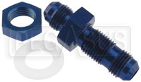 Click for a larger picture of 6AN Straight Bulkhead Fitting with Nut and Nylon Washer