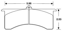 Large photo of Hawk Brake Pad, AP, Outlaw, Wilwood Grand National, Pegasus Part No. HB102-Compound-Thickness