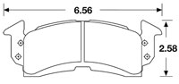 Large photo of Hawk Brake Pad, GM, Chevrolet Front (D52), Pegasus Part No. HB103-Compound-Thickness