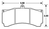 Large photo of PFC Racing Brake Pad, Trans-Am, Group C, LMP/DP, AP, Alcon, Pegasus Part No. PF790-Size