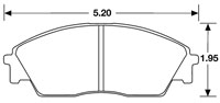 Large photo of Hawk Brake Pad, Honda CRX Si 90-91 (D373), Pegasus Part No. HB113-Compound-Thickness