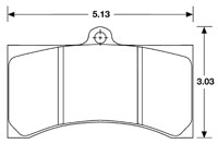 Pegasus Part No. HB114 - Hawk Brake Pad, Trans-Am, Euro Touring Cars, Alcon, AP Click for a larger picture of Hawk Brake Pad, Trans-Am, Euro Touring Cars, Alcon, AP