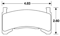 Click for a larger picture of Hawk Brake Pad, 82-92 Camaro/Firebird, w/o 1LE (D154)