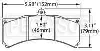 Click for a larger picture of PFC Racing Brake Pad, ChampCar, IRL, ETCC, Rally, Alcon, AP