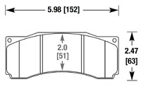 Click for a larger picture of Hawk Brake Pad, Champcar, IRL, ETCC, Trans-Am, Alcon, AP