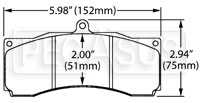 Large photo of Hawk Brake Pad, Champcar, IRL, ETCC, Trans-Am, Alcon, AP, Pegasus Part No. HB122-Compound-Thickness