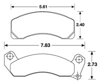 Large photo of Hawk Brake Pad, 84-86 Mustang SVO (D199), Pegasus Part No. HB125-Compound-Thickness