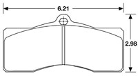 Large photo of Hawk Brake Pad, 67-82 Corvette, 67-68 Firebird (D8), Pegasus Part No. HB126-Compound-Thickness