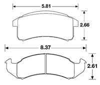 Large photo of PFC Racing Brake Pad, 93 Camaro/Firebird, GM (D505), Pegasus Part No. PF505-Size