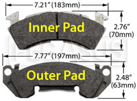 Large photo of Hawk Brake Pad, 1990-96 Caprice Police, GM 1 ton (D153), Pegasus Part No. HB131-Compound-Thickness