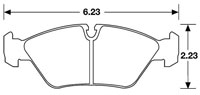 Large photo of Hawk Brake Pad, 87-91 BMW M3, 80-85 928 (D253), Pegasus Part No. HB137-Compound-Thickness