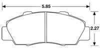 Large photo of Hawk Brake Pad, Integra Type R, NSX, Prelude (D503), Pegasus Part No. HB143-Compound-Thickness