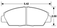 Large photo of Hawk Brake Pad, 92-96 Prelude S, SE, Si (D568), Pegasus Part No. HB144-Compound-Thickness