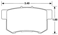 Large photo of Hawk Brake Pad, Acura, Honda Rear (D537), Pegasus Part No. HB145-Compound-Thickness