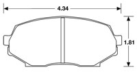 Large photo of Hawk Brake Pad, 90-93 Mazda Miata Fronts (D525), Pegasus Part No. HB148-Compound-Thickness