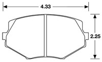 Large photo of Hawk Brake Pad, 94-05 Mazda Miata Fronts (D635), Pegasus Part No. HB149-Compound-Thickness