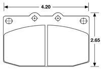 Large photo of Hawk Brake Pad, 86-95 RX7 Turbo 4 Piston Front, (D331), Pegasus Part No. HB155-Compound-Thickness