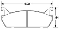 Large photo of Hawk Brake Pad, 90-93 Mazda Miata Rear, Escort Rear (D458), Pegasus Part No. HB157-Compound-Thickness