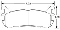 Large photo of Hawk Brake Pad, 94-05 Mazda Miata Rear, Escort Rear (D636), Pegasus Part No. HB159-Compound-Thickness