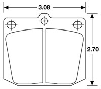 Large photo of Hawk Brake Pad, Austin, MG, Datsun, Toyota, Triumph (D2 D57), Pegasus Part No. HB169-Compound-Thickness