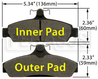 Large photo of Hawk Brake Pad, 84-87 Corvette 5.7L (D294), Pegasus Part No. HB173-Compound-Thickness