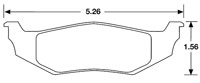 Large photo of Hawk Brake Pad, Dodge/Plymouth Neon Rear (D641, D759), Pegasus Part No. HB176-Compound-Thickness