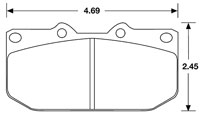 Large photo of Hawk Brake Pad, 90-96 Nissan 300ZX, Subaru 4-pot (D460), Pegasus Part No. HB178-Compound-Thickness