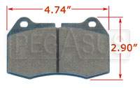 Large photo of Hawk Brake Pad, BMW E31, Nissan Skyline GTR (D639), Pegasus Part No. HB181-Compound-Thickness