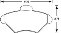 Large photo of PFC Racing Brake Pad, 94-98 Mustang, 93-97 Cougar (D600), Pegasus Part No. PF600-Size