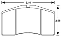 Large photo of Hawk Brake Pad, Brembo Big Red, Porsche 911 Turbo (D594), Pegasus Part No. HB184-Compound-Thickness