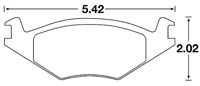 Large photo of Hawk Brake Pad, VW Golf & Rabbit (D280, D569), Pegasus Part No. HB189-Compound-Thickness