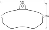 Large photo of Hawk Brake Pad, Audi, VW (D227, D696), Pegasus Part No. HB190-Compound-Thickness