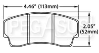 Large photo of Hawk Brake Pad, Formula Atlantic, F3000, F3, Alcon, AP, Pegasus Part No. HB192-Compound-Thickness