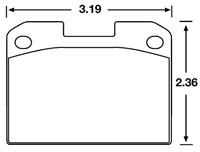 Large photo of Hawk Brake Pad, 95-96 Dodge Stealth AWD rear (D631), Pegasus Part No. HB201-Compound-Thickness