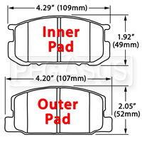 Click for a larger picture of Hawk Brake Pad, Subaru BRAT, Toyota Corolla (D282)