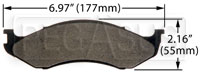 Large photo of Hawk Brake Pad, Jeep Cherokee, Comanche (D477), Pegasus Part No. HB210-Compound-Thickness