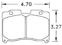 Large photo of Hawk Brake Pad, Toyota Supra Turbo (D629), Pegasus Part No. HB215-Compound-Thickness