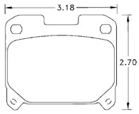 Large photo of Hawk Brake Pad, Toyota Supra Turbo rear (D630), Pegasus Part No. HB216-Compound-Thickness